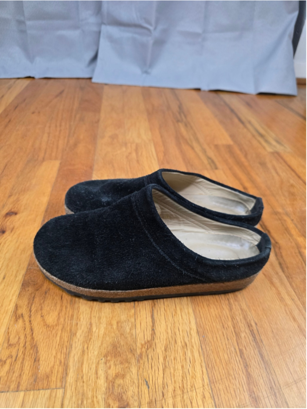 Women's Haflinger Suede Clogs Black Size 6